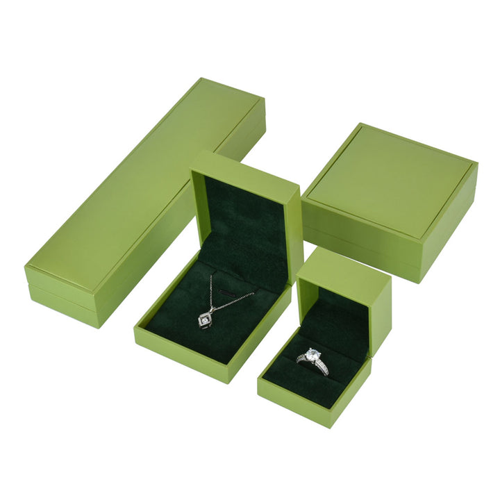 Elegant Luxury Green Color Jewelry Package Box Set With Multi Color GPaper Bag