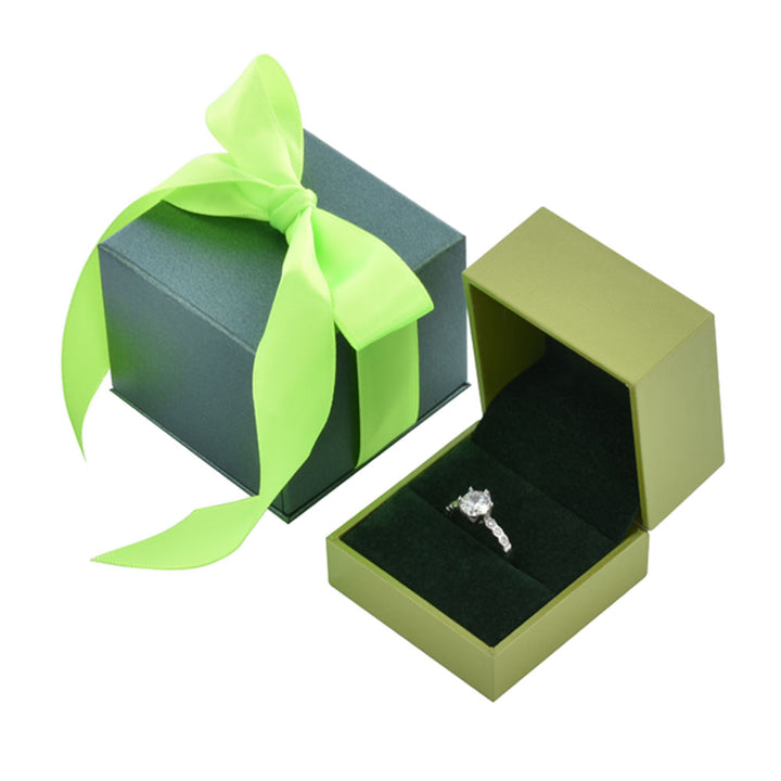 Elegant Luxury Green Color Jewelry Package Box Set With Multi Color GPaper Bag