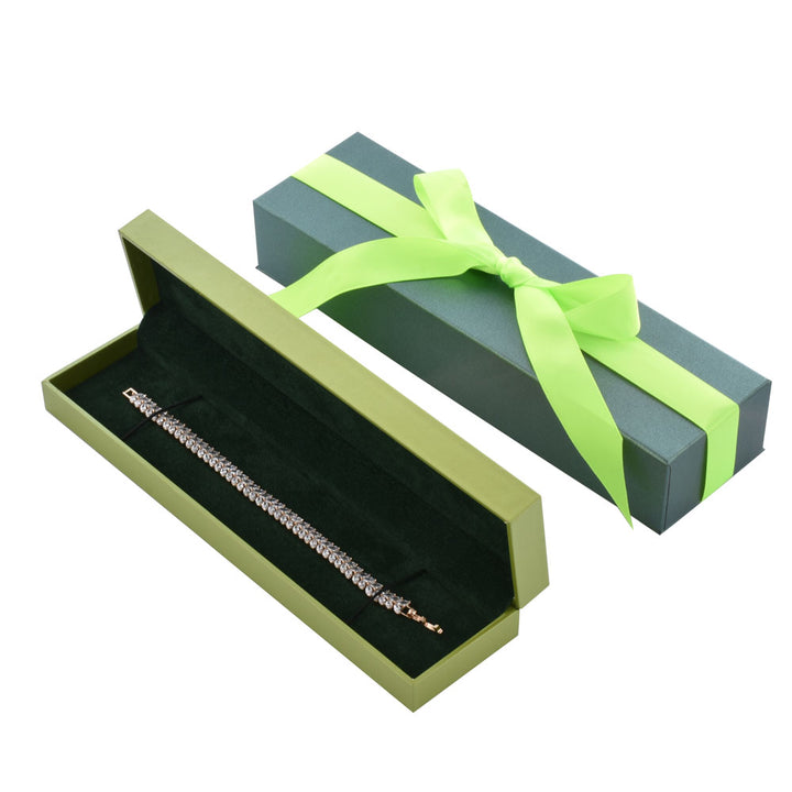 Elegant Luxury Green Color Jewelry Package Box Set With Multi Color GPaper Bag