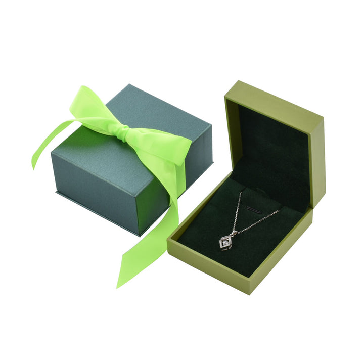 Elegant Luxury Green Color Jewelry Package Box Set With Multi Color GPaper Bag