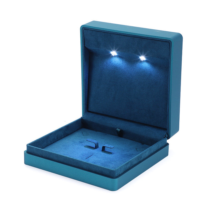 Blue square high-end jewelry box with light
