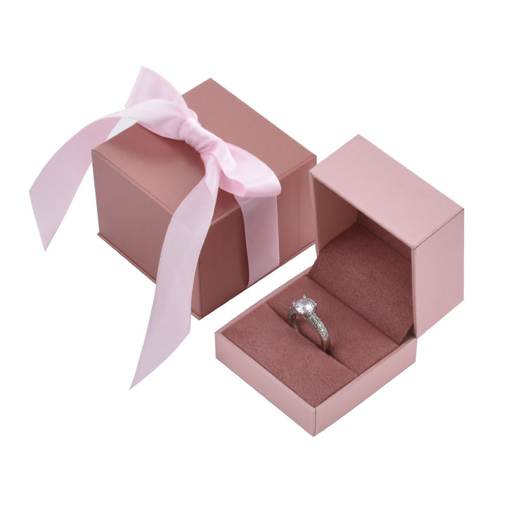Romantic Luxury Pink Color Jewelry Package Box Set With Paper Bag