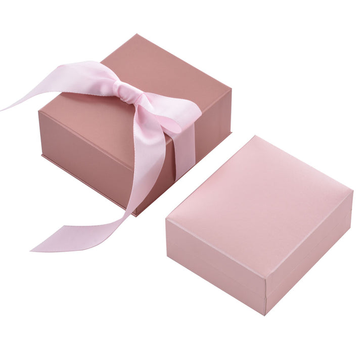 Romantic Luxury Pink Color Jewelry Package Box Set With Paper Bag