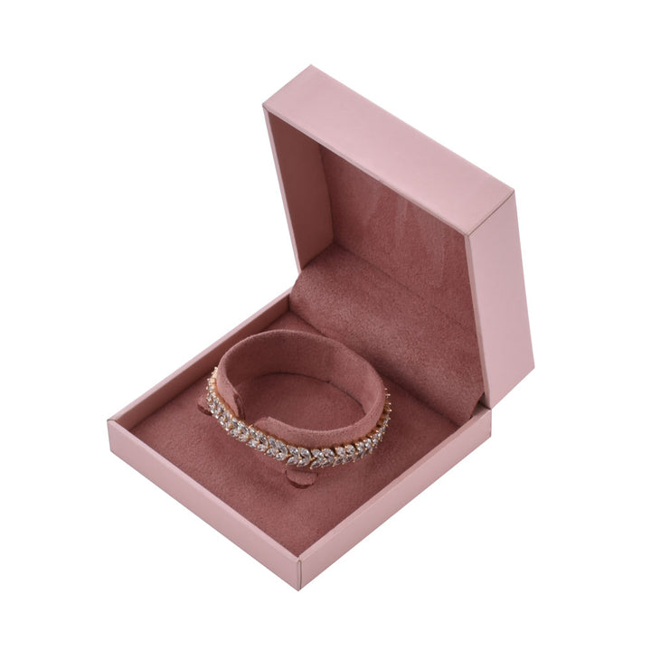 Romantic Luxury Pink Color Jewelry Package Box Set With Paper Bag