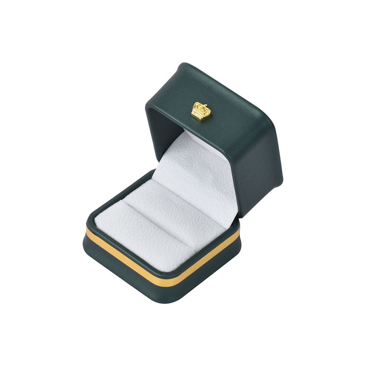 Fashion Design Elegant PU Waist Collection Jewelry Box With Gold Trim For Wedding