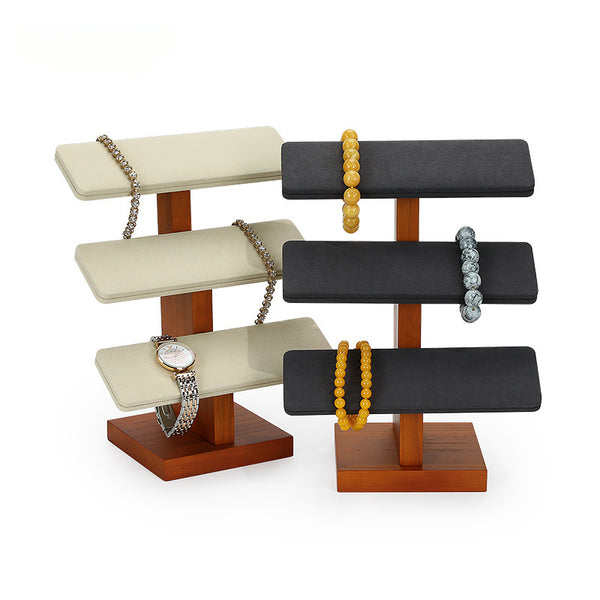 Yayu Solid Wood Double-layer Three-layer Bracelet Watch Display Stand, Headband, Wenwan Buddha Bead Bracelet, Headrope Jewelry Display Stand