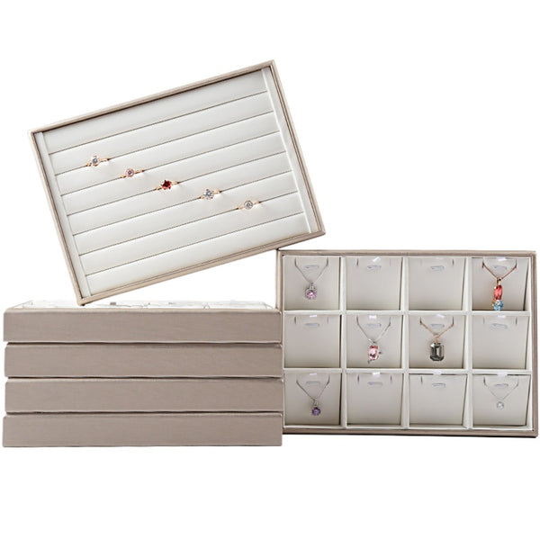 Digu Braided PU Leather Look Tray Ring Pendant Necklace Jewelry Tray Jewelry Display Props Display Tray