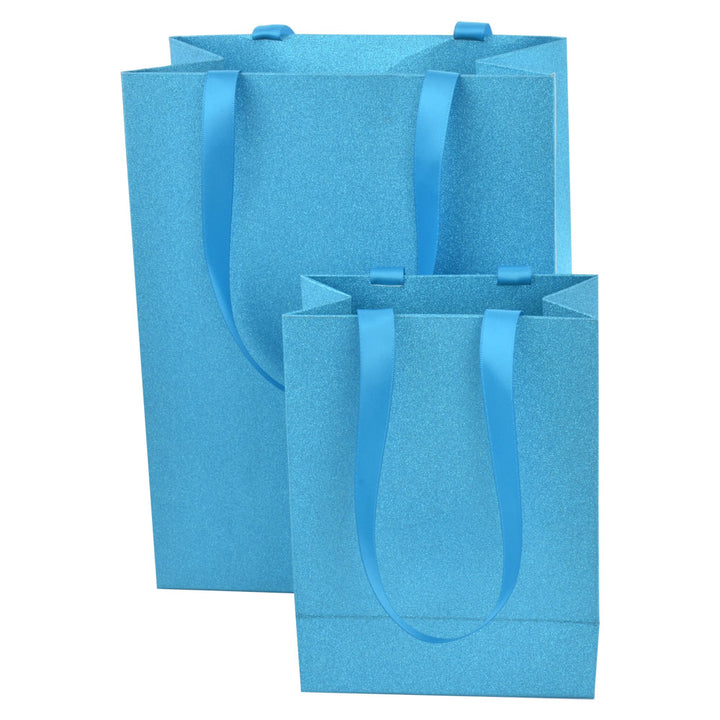 Elegant Light Blue Color Jewelry Package Cardboard Box With Pouch And Paper Bag
