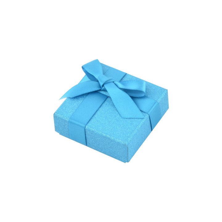 Elegant Light Blue Color Jewelry Package Cardboard Box With Pouch And Paper Bag