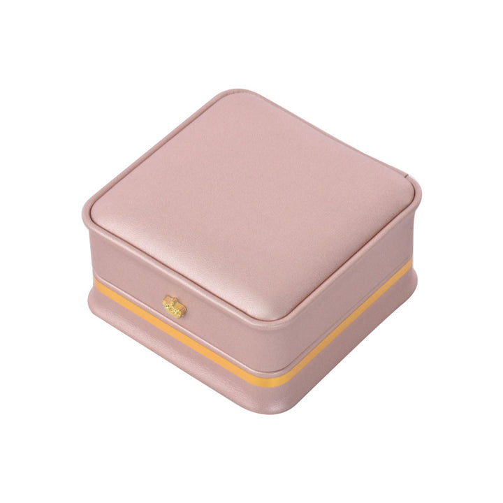 Fashion Design Elegant PU Waist Collection Jewelry Box With Gold Trim For Wedding