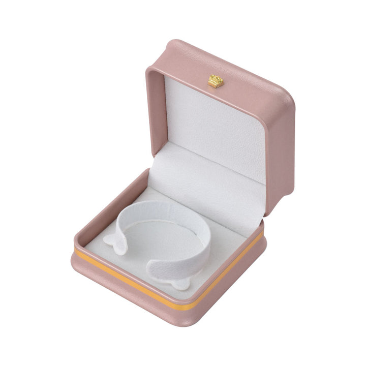 Fashion Design Elegant PU Waist Collection Jewelry Box With Gold Trim For Wedding