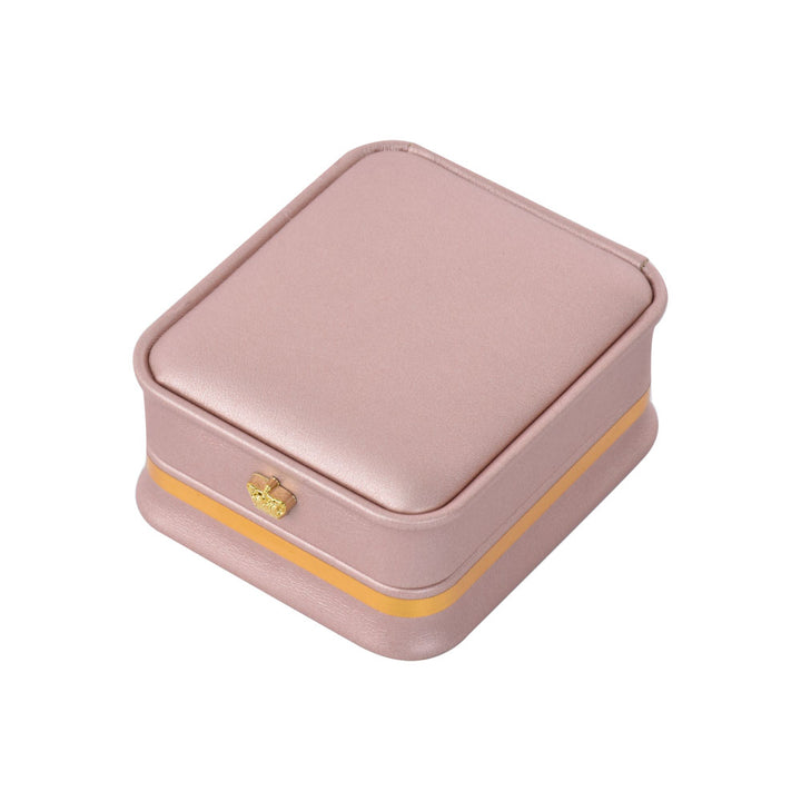 Fashion Design Elegant PU Waist Collection Jewelry Box With Gold Trim For Wedding