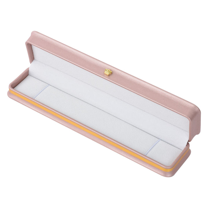Fashion Design Elegant PU Waist Collection Jewelry Box With Gold Trim For Wedding