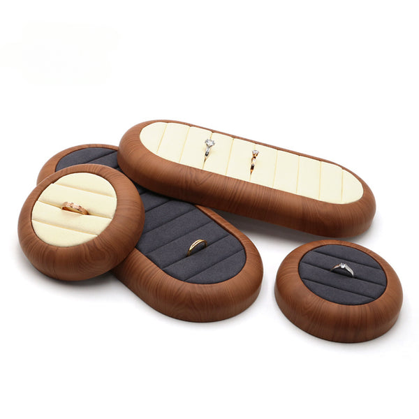 Round Leather Microfiber Ring Storage Tray, Stud Earrings, Jewelry Display Plate, Jewelry Display Props, Jewelry Shelves.