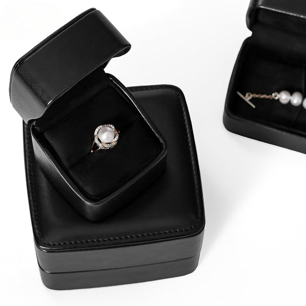 Customized Rounded Corner Arc Ring Box Jewelry Box, High-end Leather Car Line Bracelet Bracelet Jewelry Box