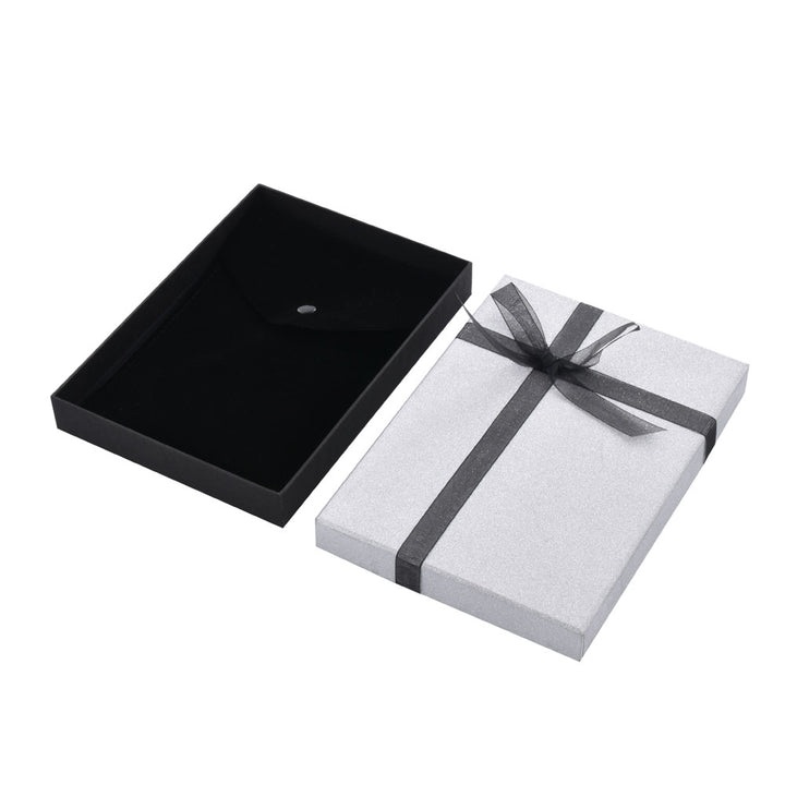 Luxury Sliver Color Jewelry Package Cardboard Box With Pouch And Paper Bag