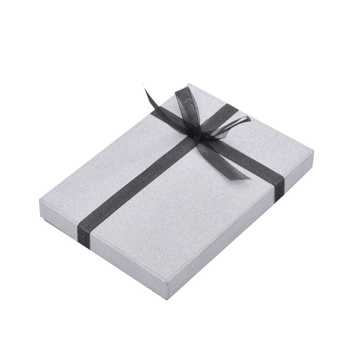 Luxury Sliver Color Jewelry Package Cardboard Box With Pouch And Paper Bag