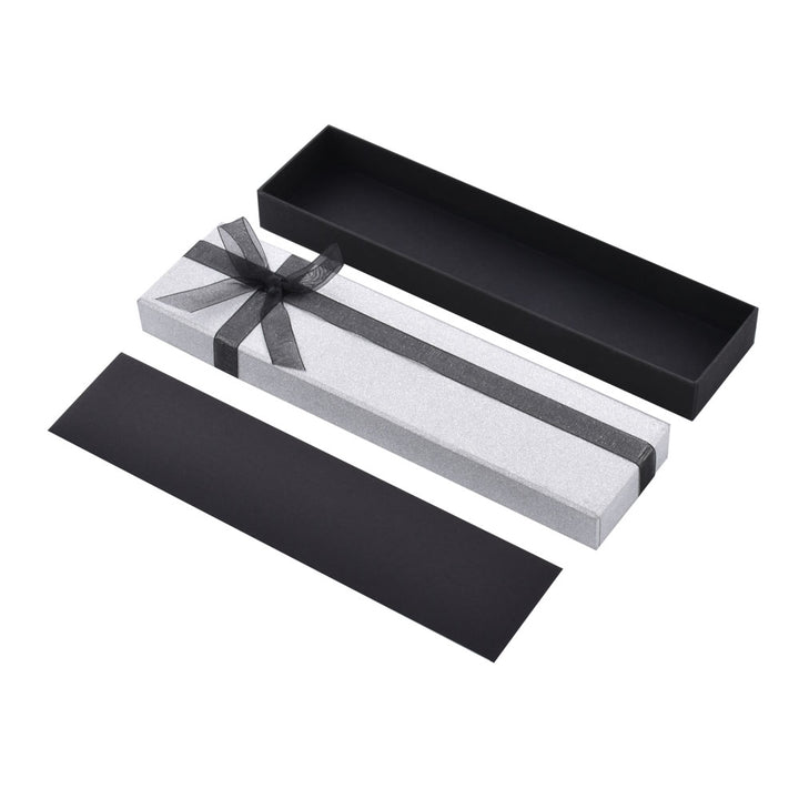 Luxury Sliver Color Jewelry Package Cardboard Box With Pouch And Paper Bag