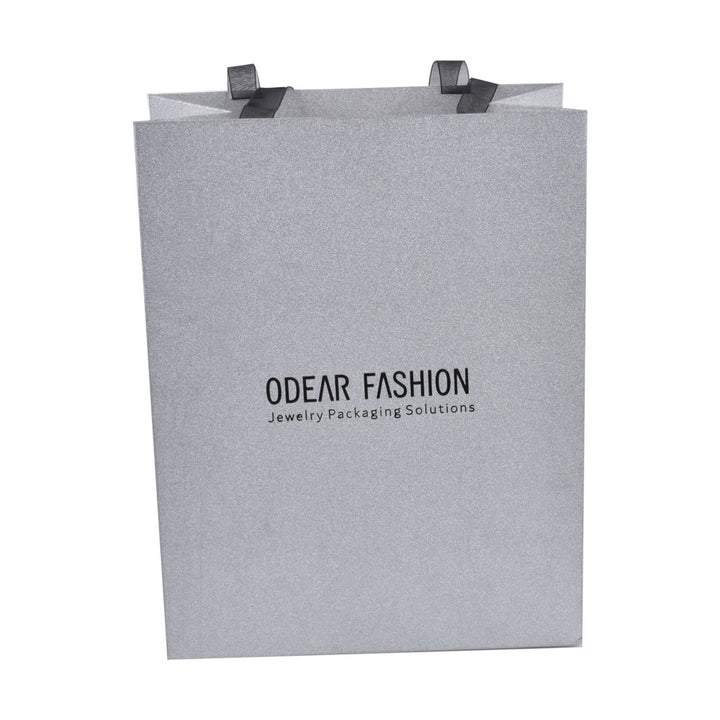 Luxury Sliver Color Jewelry Package Cardboard Box With Pouch And Paper Bag