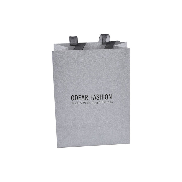 Luxury Sliver Color Jewelry Package Cardboard Box With Pouch And Paper Bag