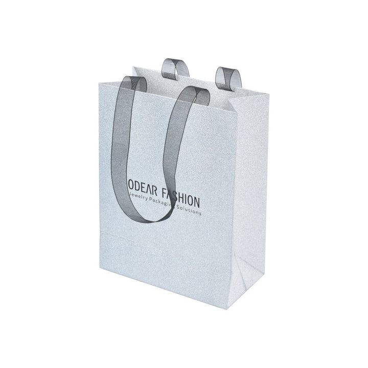 Luxury Sliver Color Jewelry Package Cardboard Box With Pouch And Paper Bag