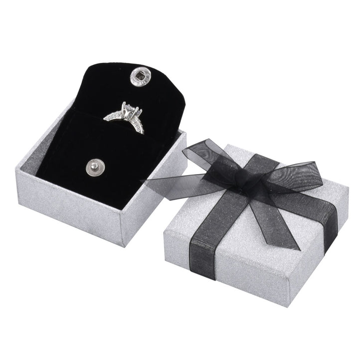 Luxury Sliver Color Jewelry Package Cardboard Box With Pouch And Paper Bag