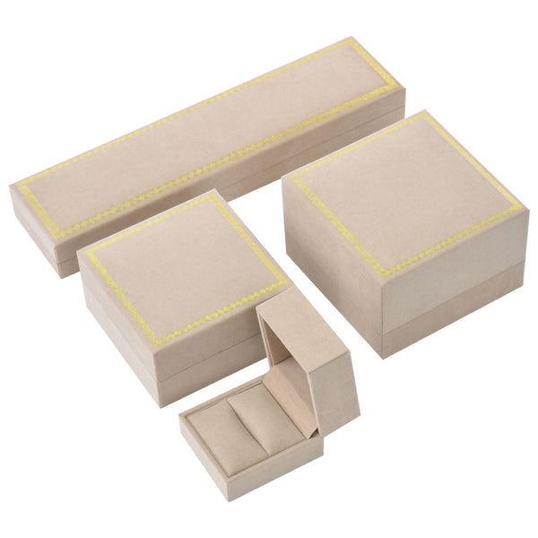 High-End Luxury Jewelry Package Boxes With Gold Trim For Wedding