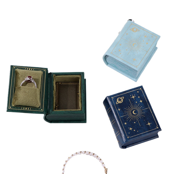 European Retro Ins Fengshu Ring Box, High-grade PU Leather Flip Magnetic Suction Xiaohongshu Explosive Ring Box Wholesale
