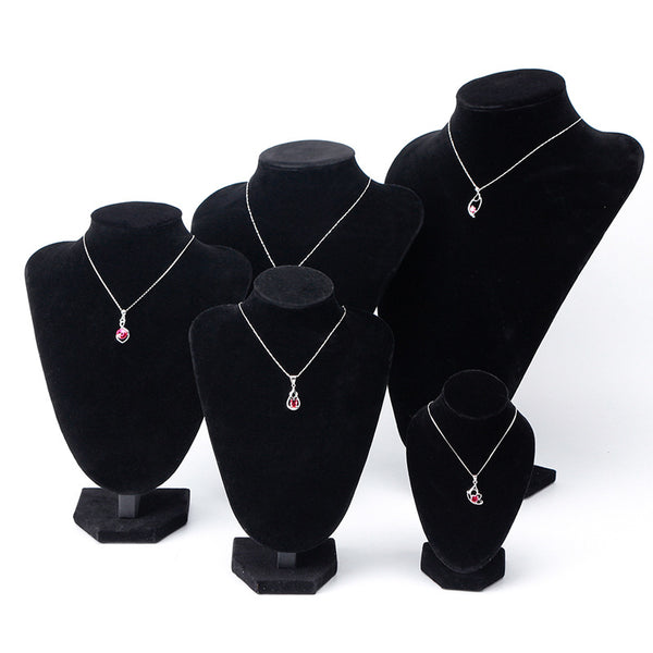 Soporte de exhibición de cuello de retrato Soporte de exhibición de joyería Joyas, modelo de collar colgante Estante de cuello 