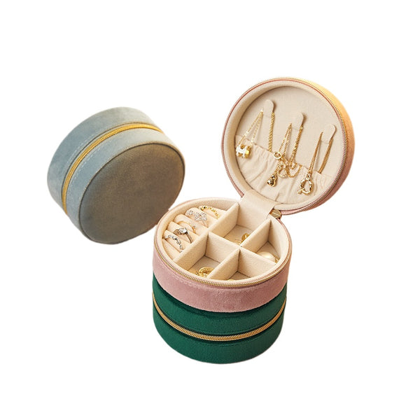 Ins Round Mini Travel Portable Small Ring Jewelry Gift Box Jewelry Jewelry Packaging Storage Box