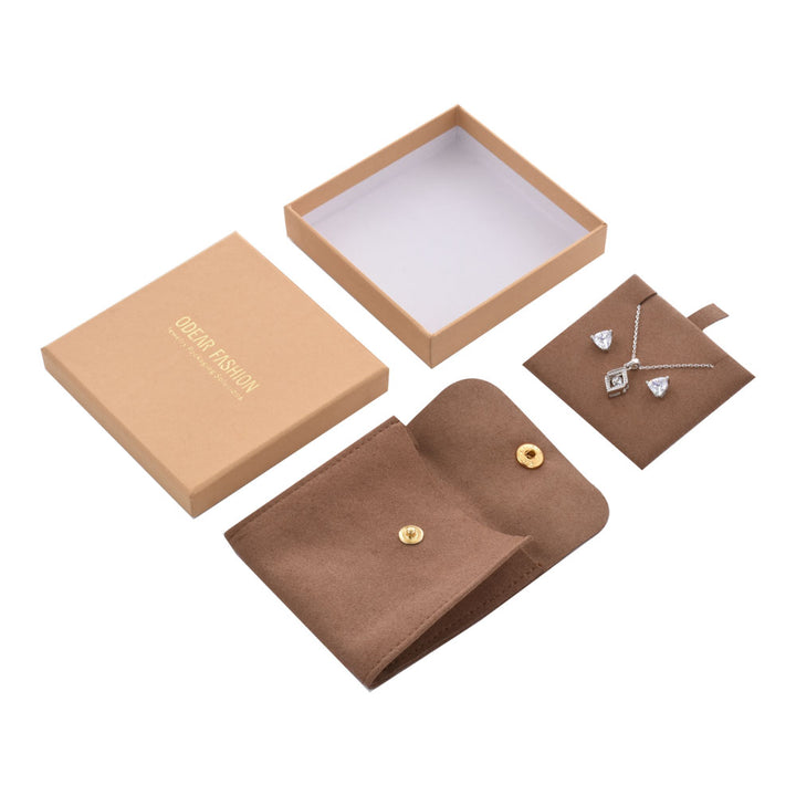 Multi Color Elegant Jewelry Package Cardboard Box With Pouch