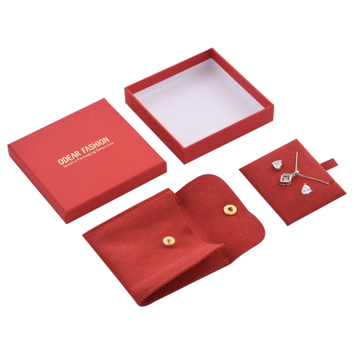 Multi Color Elegant Jewelry Package Cardboard Box With Pouch