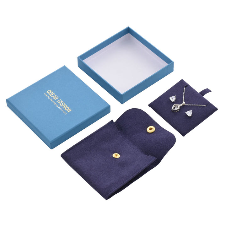 Multi Color Elegant Jewelry Package Cardboard Box With Pouch