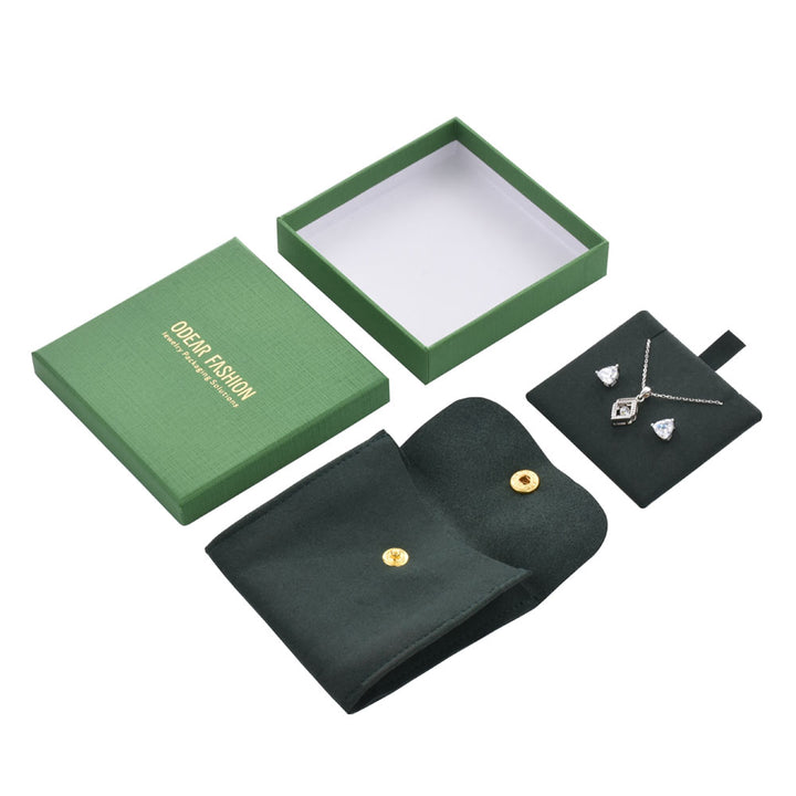 Multi Color Elegant Jewelry Package Cardboard Box With Pouch