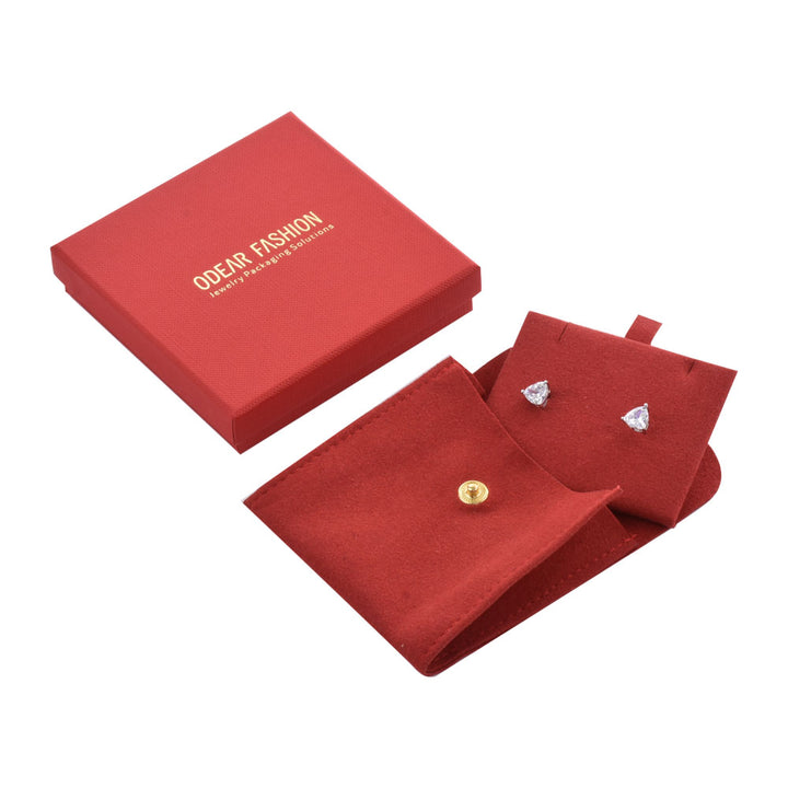 Multi Color Elegant Jewelry Package Cardboard Box With Pouch