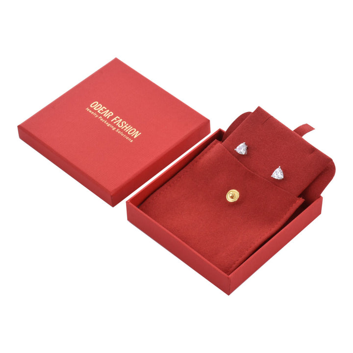 Multi Color Elegant Jewelry Package Cardboard Box With Pouch
