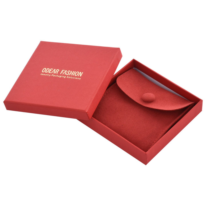 Multi Color Elegant Jewelry Package Cardboard Box With Pouch