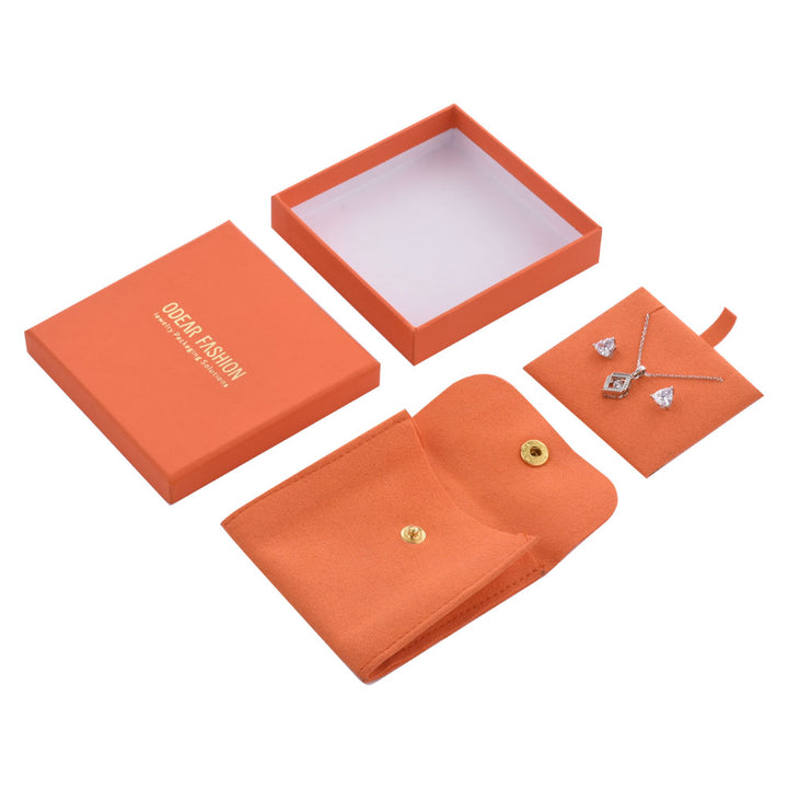 Multi Color Elegant Jewelry Package Cardboard Box With Pouch
