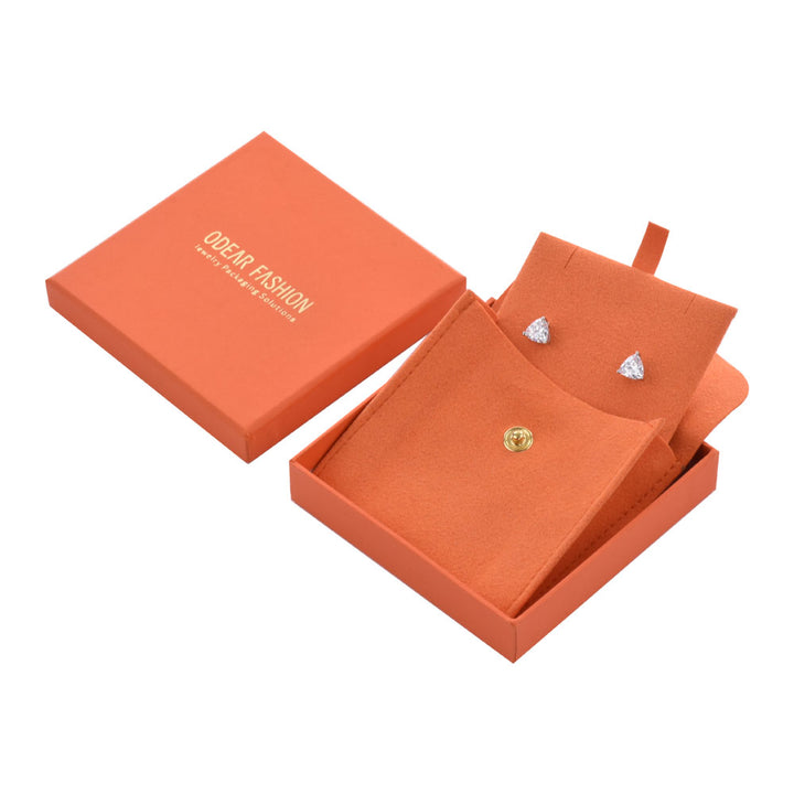 Multi Color Elegant Jewelry Package Cardboard Box With Pouch