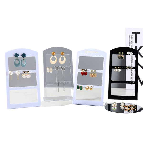 24 Holes Three-layer 5 Cm Space Earrings Storage Rack Plastic Stud Earrings Board Jewelry Display Shelf