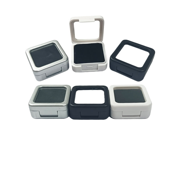 Spot Jewelry Storage Box Transparent Plastic Loose Stone Diamond Box Bare Diamond Color Treasure Box Jewelry Display Box Storage Box