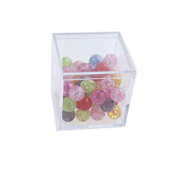 Scatola di plastica trasparente quadrata rivestita in stampaggio a iniezione PS, scatola per imballaggio di gioielli