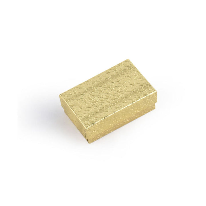 Gold Foil Cotton Filled Cardboard Paper Jewelry Box Gift Case
