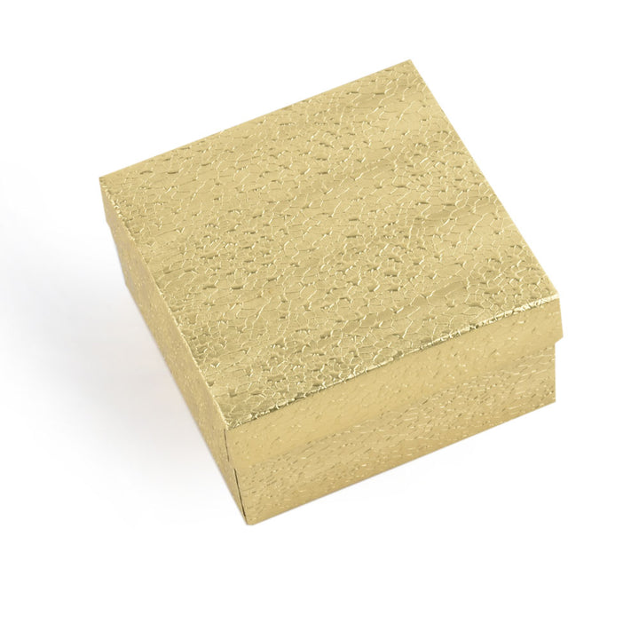 Gold Foil Cotton Filled Cardboard Paper Jewelry Box Gift Case