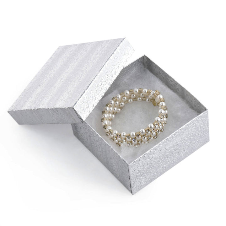 Sliver Foil Cotton Filled Cardboard Paper Box For Display