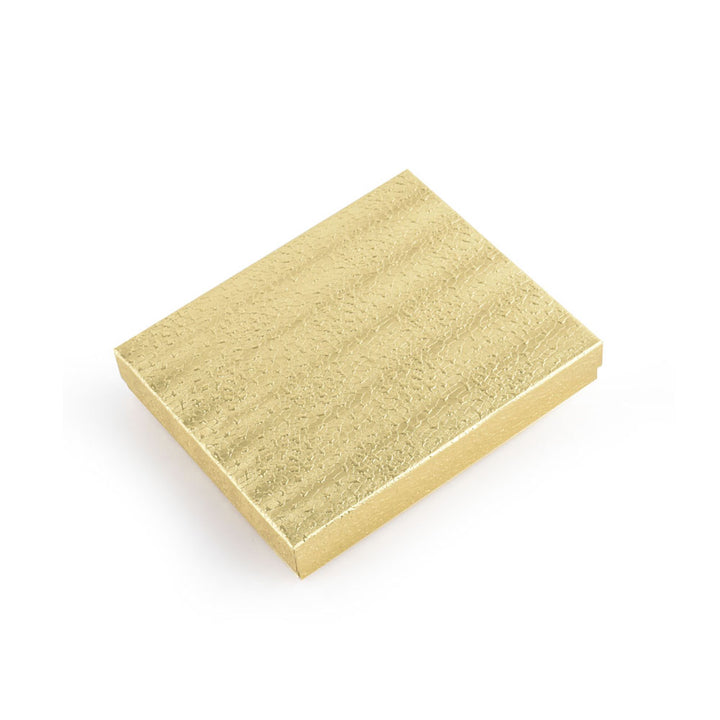 Gold Foil Cotton Filled Cardboard Paper Jewelry Box Gift Case