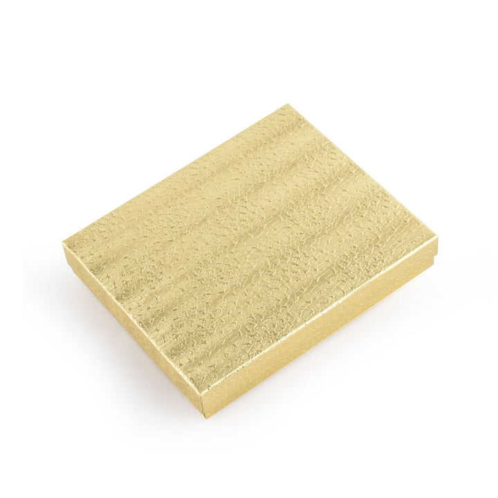 Gold Foil Cotton Filled Cardboard Paper Jewelry Box Gift Case