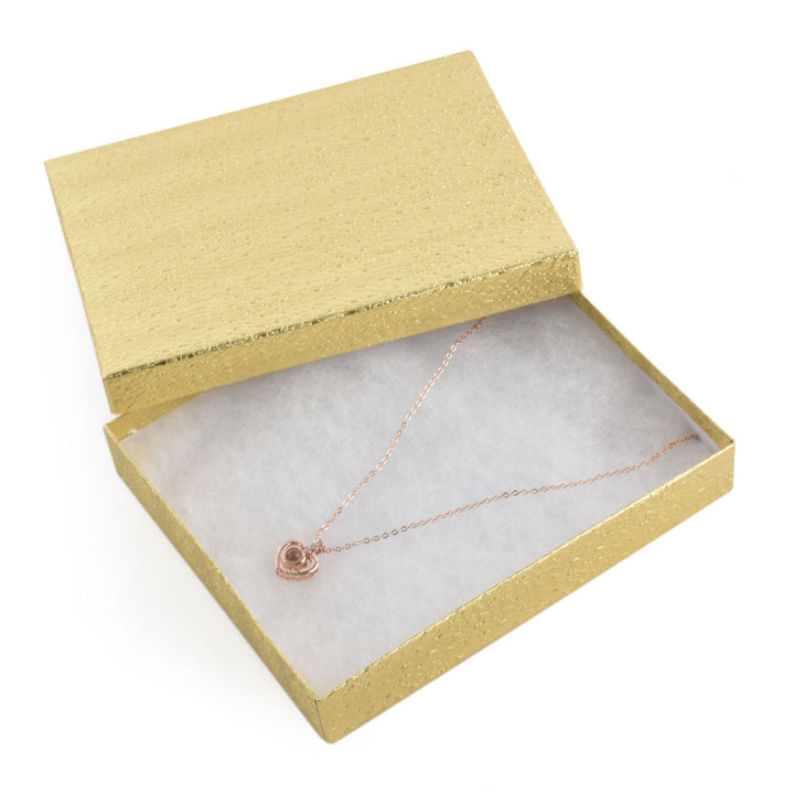 Gold Foil Cotton Filled Cardboard Paper Jewelry Box Gift Case