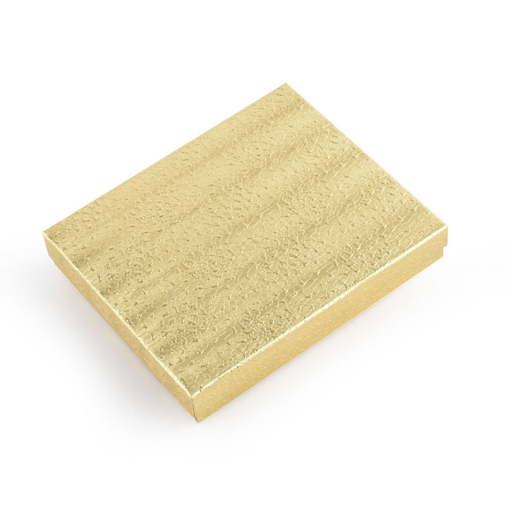 Gold Foil Cotton Filled Cardboard Paper Jewelry Box Gift Case