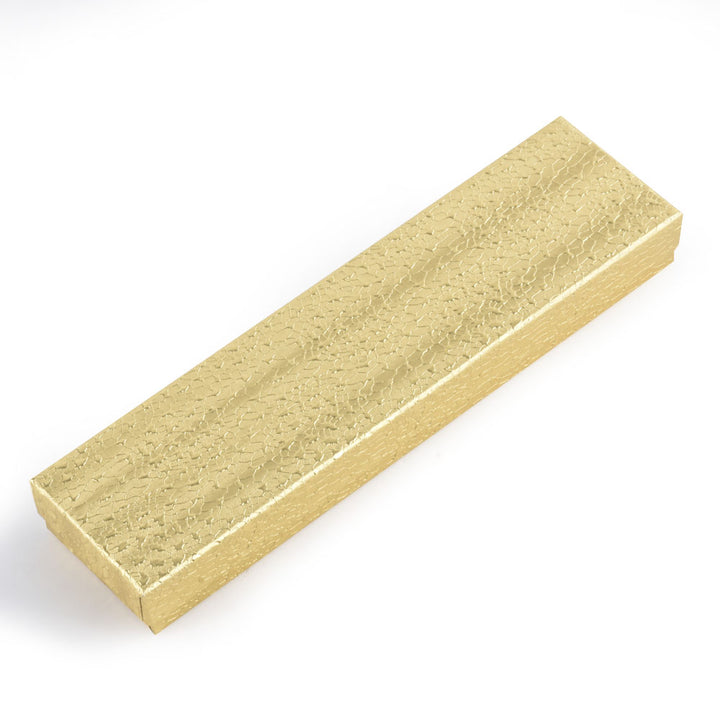 Gold Foil Cotton Filled Cardboard Paper Jewelry Box Gift Case